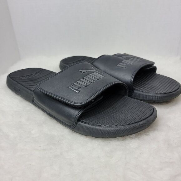 Puma Slides Men\'s Size 12 Black Comfy Casual Sandals Cushioned EUC main image 6